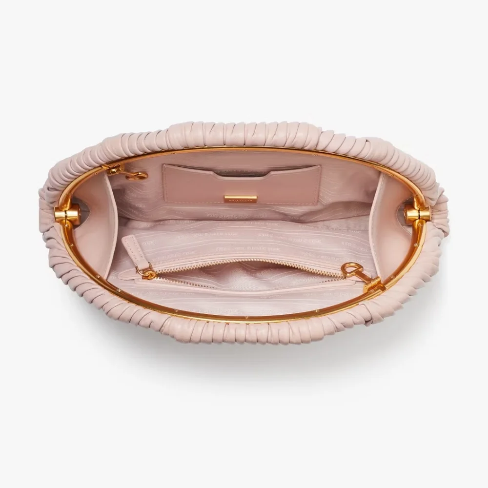 Kate Spade Patisserie Pleated 3d Croissant Clutch, French Rose - Picture 5 of 5